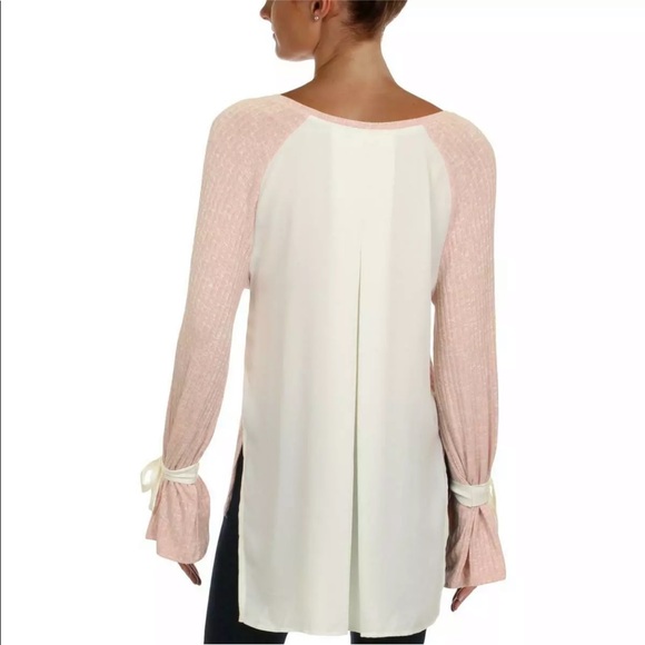 KENSIE ROSE TIE SLEEVE BOHO TOP - Picture 3 of 8